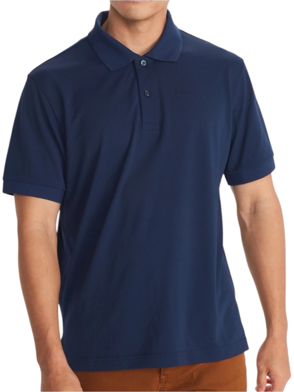 Marmot Mens Large Windridge Golf Polo Preppy Athleisure Normcore Navy Blue Pique